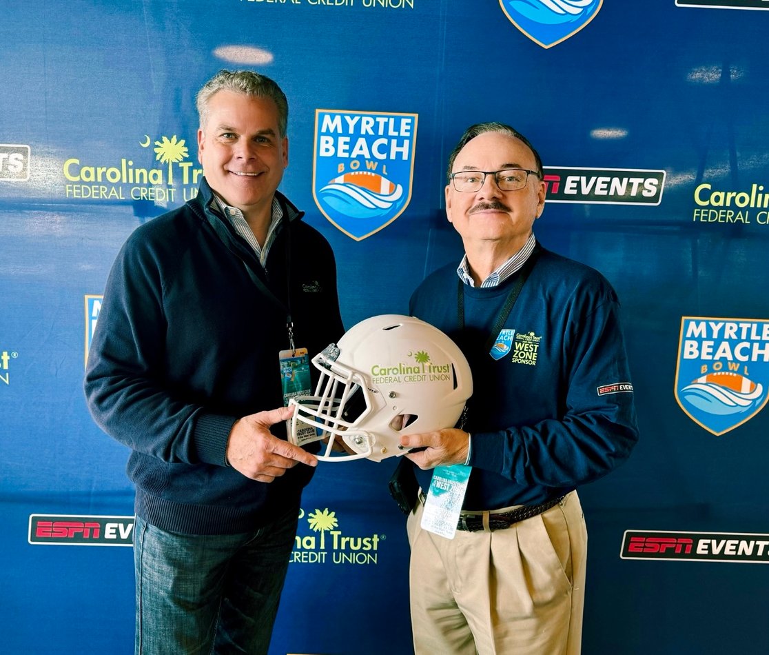 2023 Myrtle Beach Bowl Game - Carolina Trust PresidentCEO Tim Carlisle and Carolina Trust Board Chairman B. Michael Marlowe