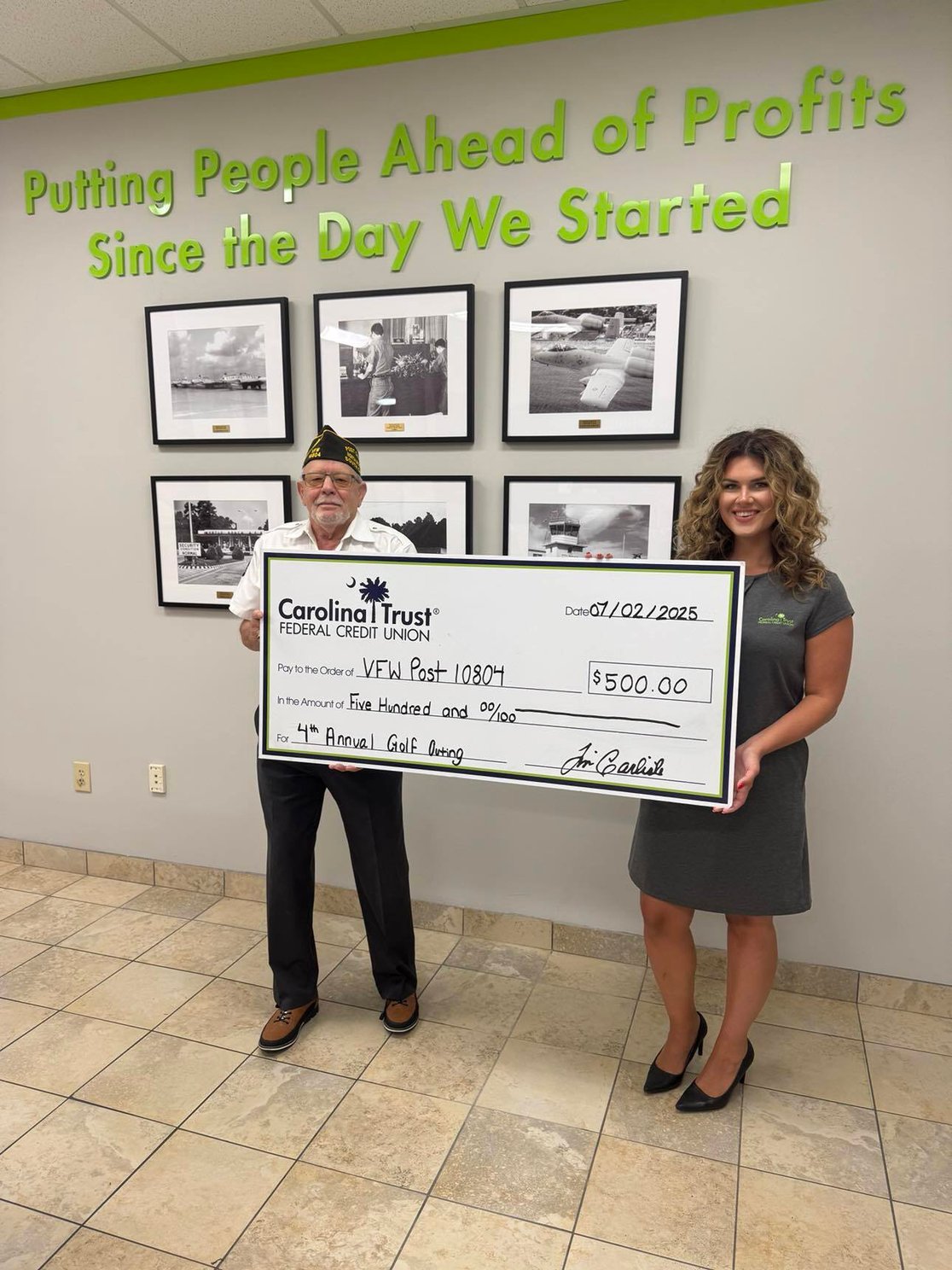 VFW Check Presentation Mr. Risser